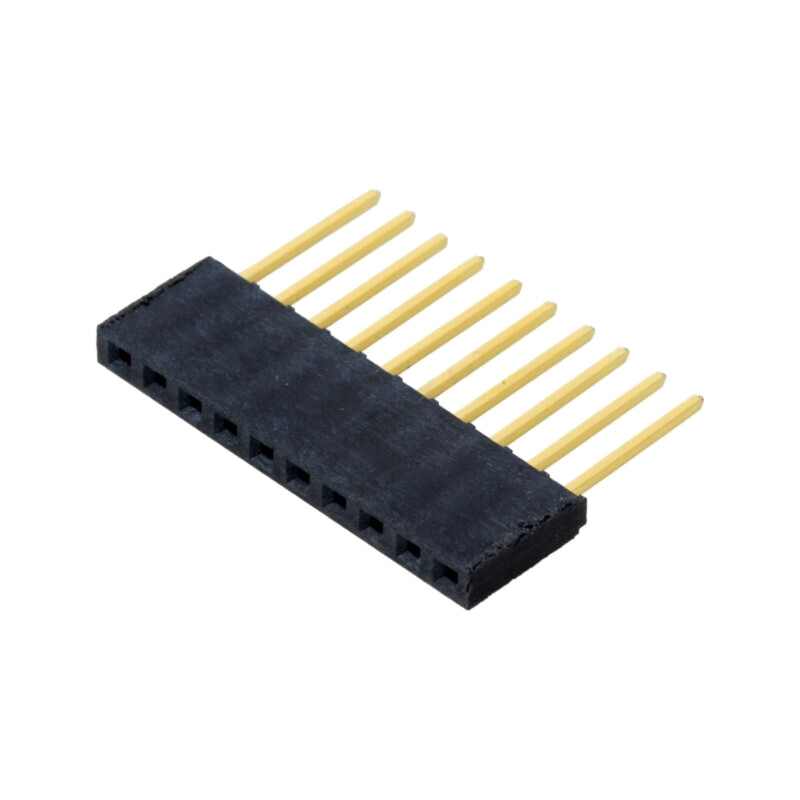 Conector: şiruri pini; mamă; PIN: 10; 2,54mm; aurit; THT; soclu