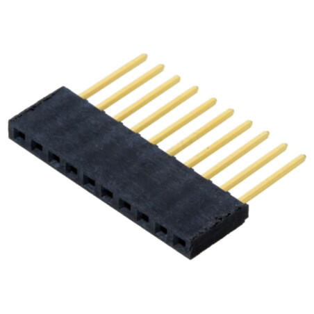 Conector: şiruri pini; mamă; PIN: 10; 2,54mm; aurit; THT; soclu