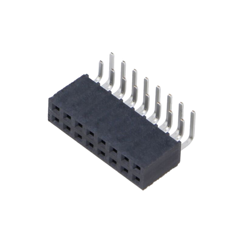 Conector: şiruri pini; mamă; PIN: 16; 2,54mm; aurit; THT; soclu