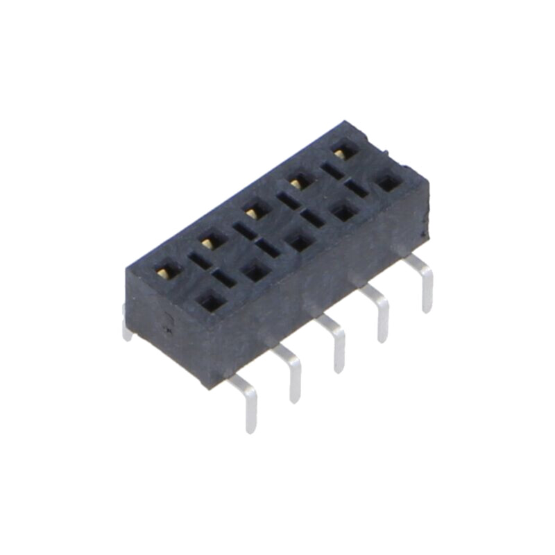 Conector: şiruri pini; mamă; PIN: 10; 2,54mm; aurit; SMT; soclu Conector: şiruri pini; mamă; PIN: 10; 2,54mm; aurit; SMT; soclu