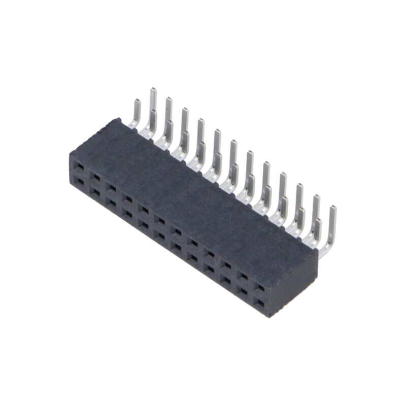Conector: şiruri pini; mamă; PIN: 24; 2,54mm; aurit; THT; soclu