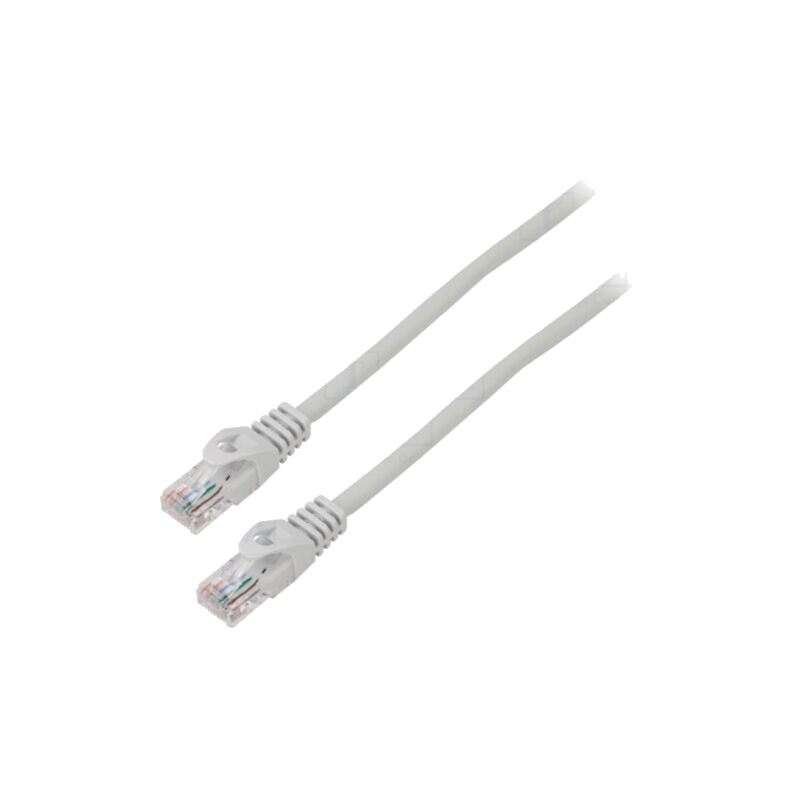 Patch cord; U/UTP; 6; litat; CCA; PVC; gri; 7,5m; 26AWG; Fire: 8; 1buc.
