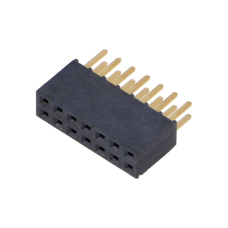 Conector: şiruri pini; mamă; PIN: 14; 2,54mm; aurit; THT; soclu