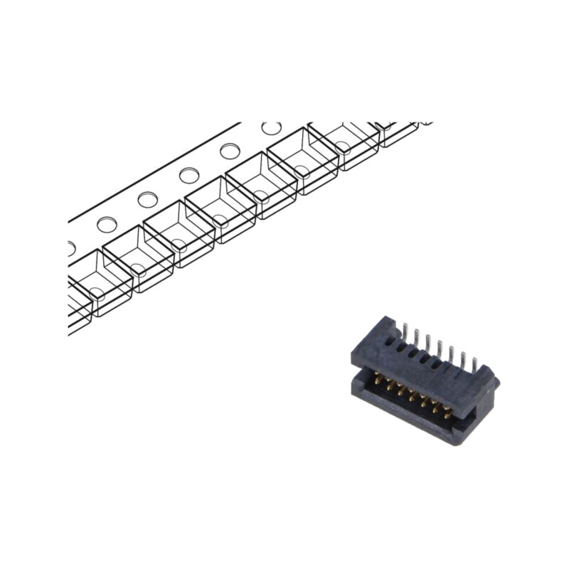 Conector: PCB-PCB; tată; PIN: 14; 1,27mm; TFM; aurit; SMT; soclu; 3,7A