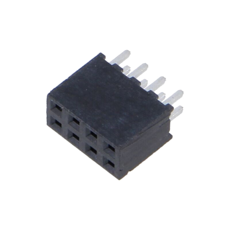 Conector: şiruri pini; mamă; PIN: 8; 2mm; aurit; THT; soclu; drept Conector: şiruri pini; mamă; PIN: 8; 2mm; aurit; THT; soclu; drept