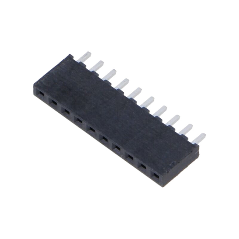 Conector: şiruri pini; mamă; PIN: 10; 2mm; aurit; THT; soclu; drept
