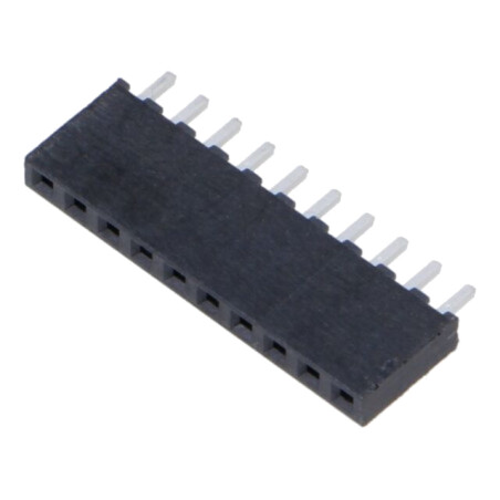 Conector: şiruri pini; mamă; PIN: 10; 2mm; aurit; THT; soclu; drept