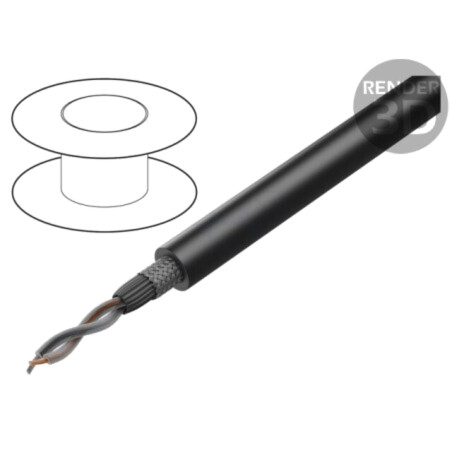 Cablu: cablu pentru microfon; 2x0,35mm2; negru; cositorit,OFC