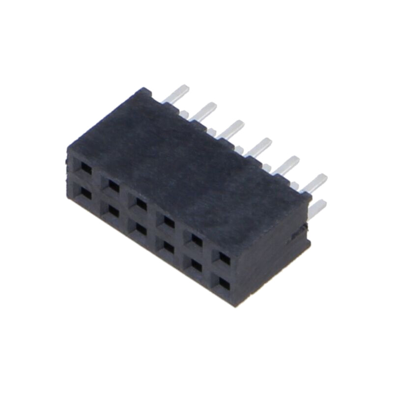 Conector: şiruri pini; mamă; PIN: 12; 2mm; aurit; THT; soclu; drept Conector: şiruri pini; mamă; PIN: 12; 2mm; aurit; THT; soclu; drept