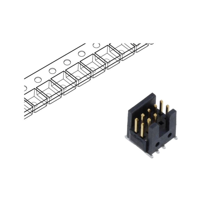 Conector: şiruri pini; tată; PIN: 10; 1,27mm; aurit; SMT; soclu; rolă Conector: şiruri pini; tată; PIN: 10; 1,27mm; aurit; SMT; soclu; rolă