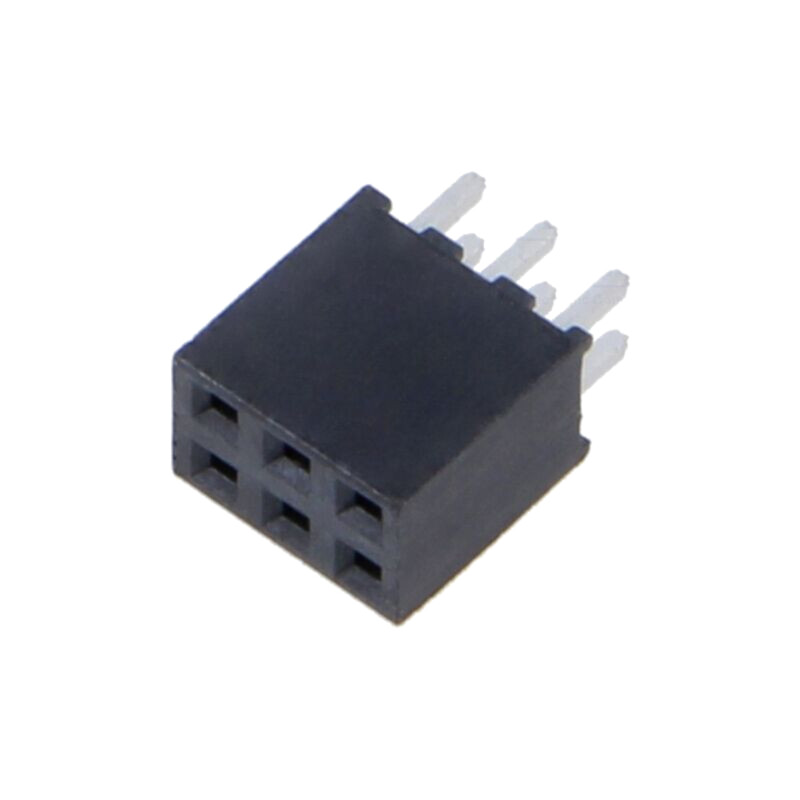 Conector: şiruri pini; mamă; PIN: 6; 2mm; aurit; THT; soclu; drept