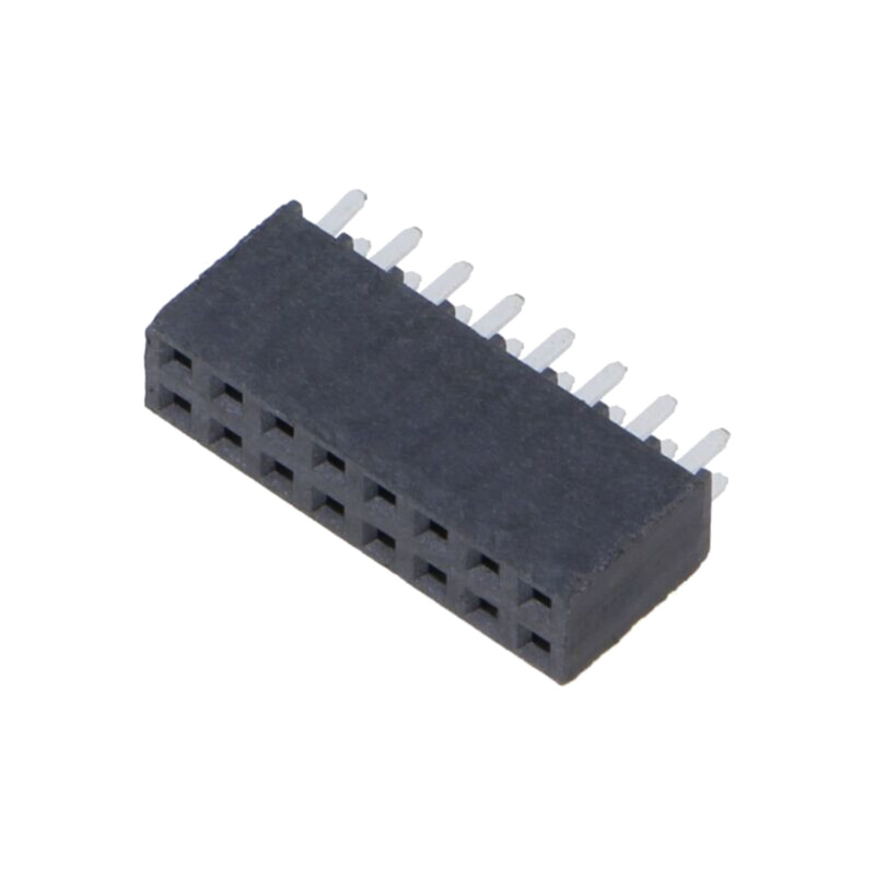 Conector: şiruri pini; mamă; PIN: 16; 2,54mm; aurit; THT; soclu Conector: şiruri pini; mamă; PIN: 16; 2,54mm; aurit; THT; soclu