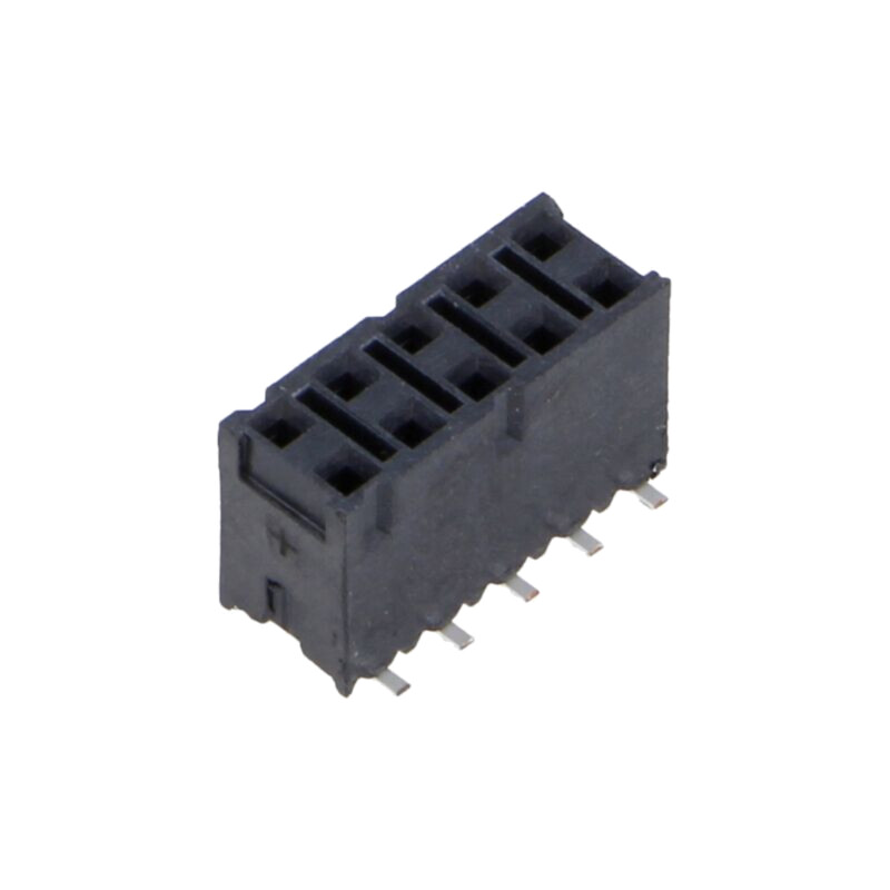 Conector: şiruri pini; mamă; PIN: 10; 2,54mm; aurit; SMT; soclu; rolă Conector: şiruri pini; mamă; PIN: 10; 2,54mm; aurit; SMT; soclu; rolă
