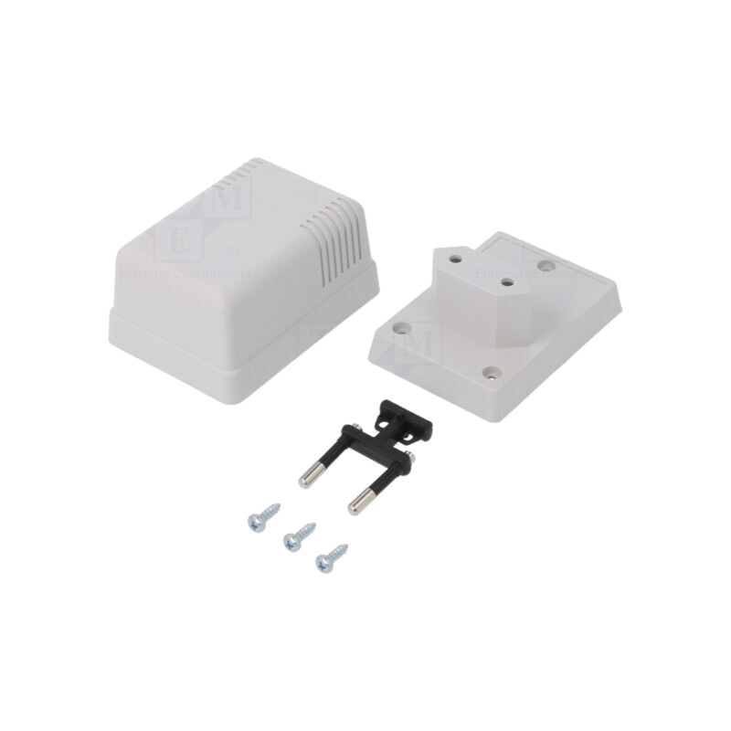 Carcasă: pt.alimentator; X: 52mm; Y: 70mm; Z: 47mm; ABS; gri; şurub x2