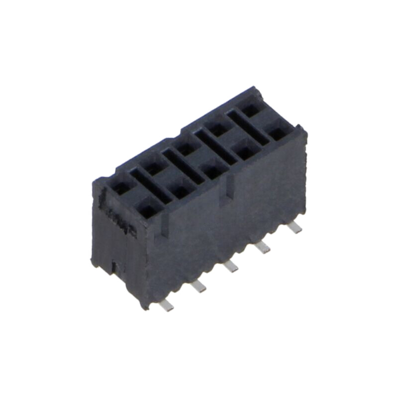 Conector: şiruri pini; mamă; PIN: 10; 2,54mm; aurit; SMT; soclu Conector: şiruri pini; mamă; PIN: 10; 2,54mm; aurit; SMT; soclu
