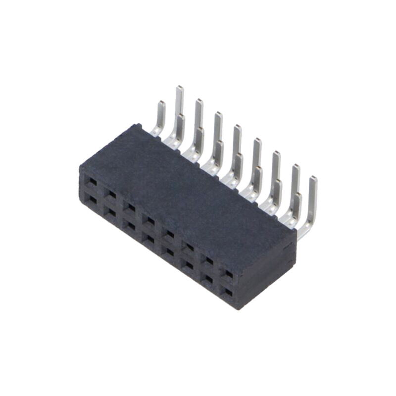 Conector: şiruri pini; mamă; PIN: 16; 2,54mm; gold flash; THT; soclu