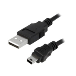 Cablu; USB 2.0; USB A mufă,USB B mini mufă; nichelat; 3m; negru