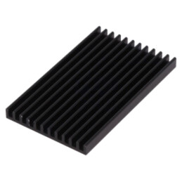 Radiator: extrudat; cu aripioare; neagră; L: 75mm; W: 45mm; H: 6mm