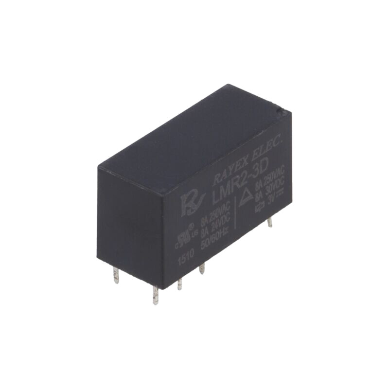 Releu: electromagnetic; DPDT; Ubobină: 3VDC; Icontacte max: 5A