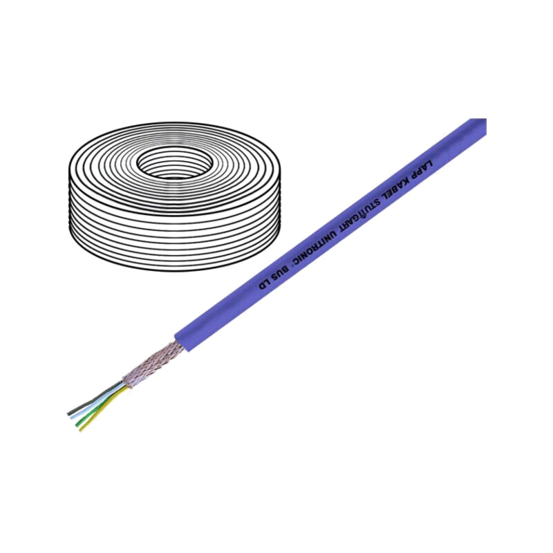 Cablu; UNITRONIC® BUS LD; 2x2x0,22mm2; litat; Cu; PVC; violet; 250V