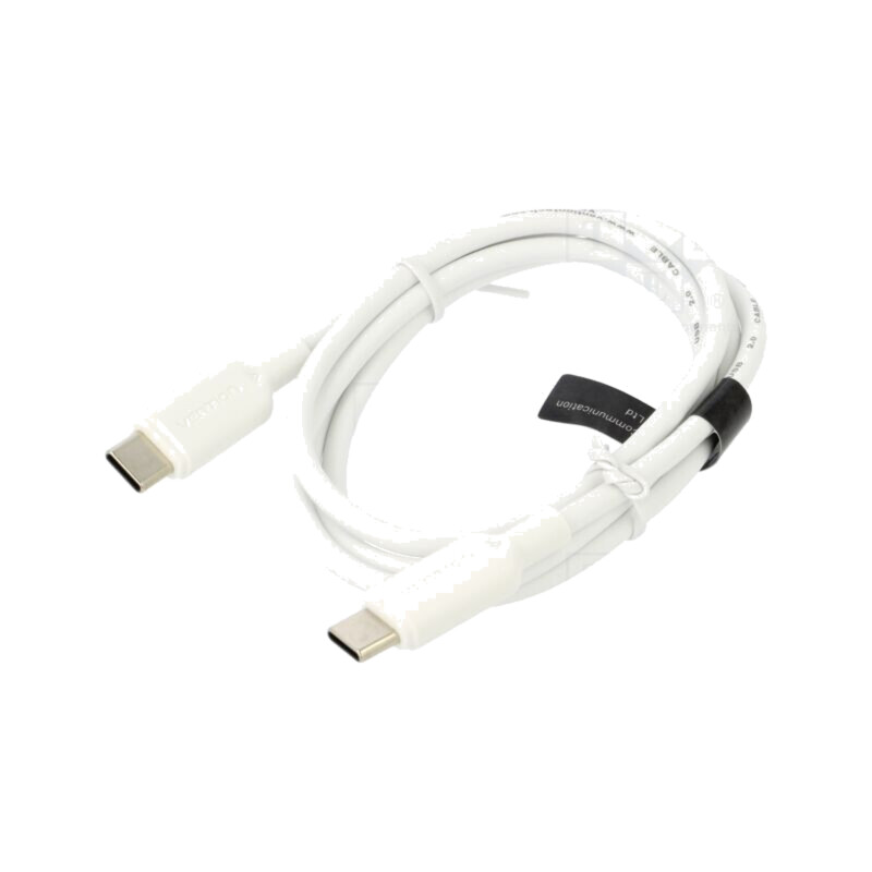 Cablu; USB 2.0; USB C mufă,din ambele părţi; nichelat; 1m; alb