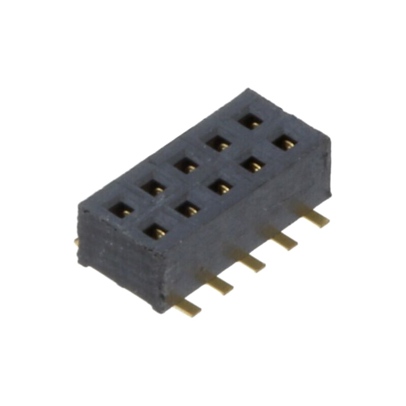 Conector: şiruri pini; mamă; PIN: 10; 1,27mm; aurit; SMT; soclu Conector: şiruri pini; mamă; PIN: 10; 1,27mm; aurit; SMT; soclu