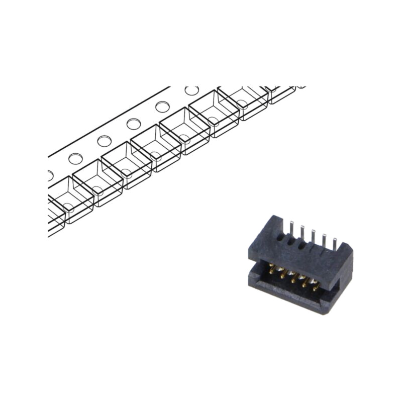 Conector: PCB-PCB; tată; PIN: 10; 1,27mm; TFM; argintat selectiv