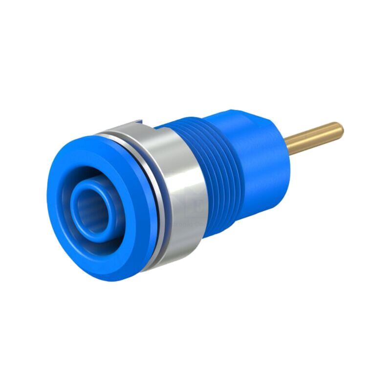 Conector: banană 4mm; soclu; 24A; 1kV; Orif: Ø12,2mm; albastră
