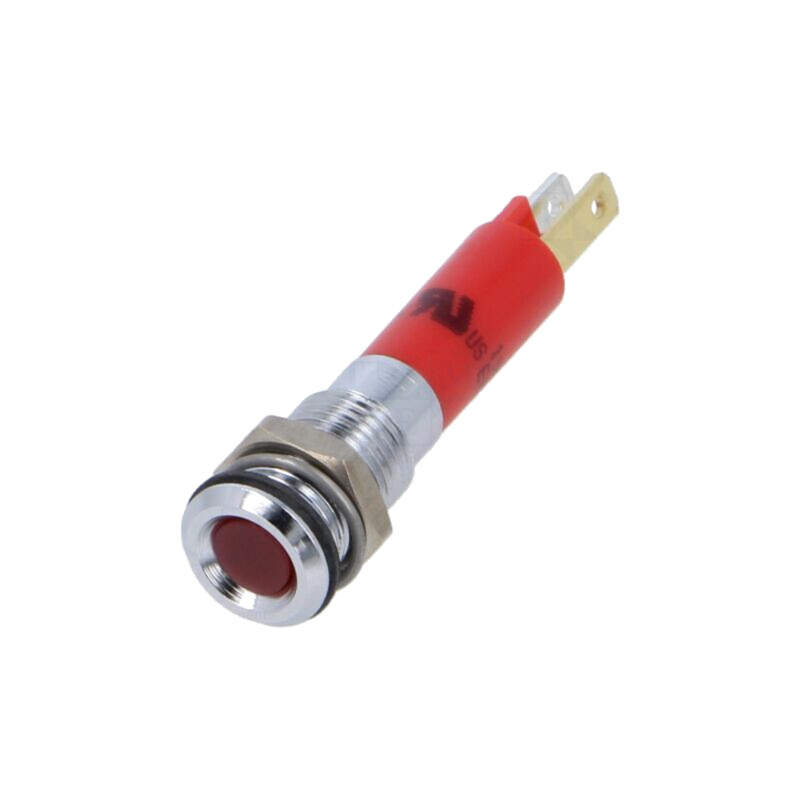 Lampă de control: LED; plată; roşie; 24VDC; Ø8mm; metal