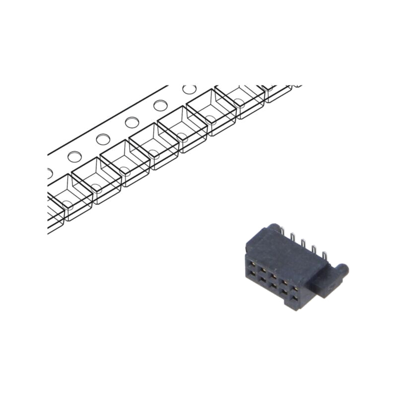 Conector: PCB-PCB; mamă; PIN: 10; 1,27mm; SFM; aurit; SMT; soclu; 3,7A