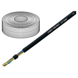 Cablu; H05RN-F; 4G0,75mm2; litat; Cu; gumă; negru; 300V,500V