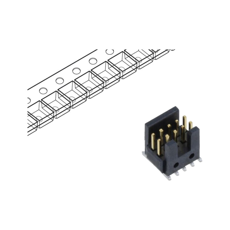 Conector: şiruri pini; tată; PIN: 10; 1,27mm; gold flash; SMT; soclu