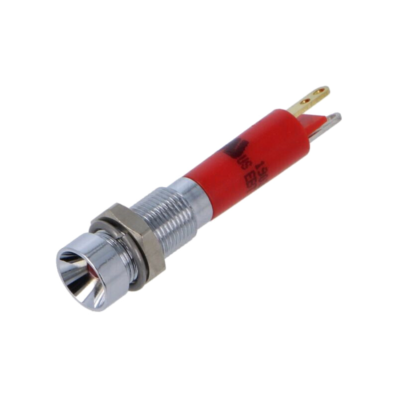 Lampă de control: LED; concav; roşie; 12VDC; Ø6mm; IP40; ØLED: 3mm