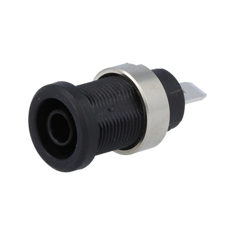 Conector: banană 4mm; soclu; 36A; 1kV; neagră; nichelat
