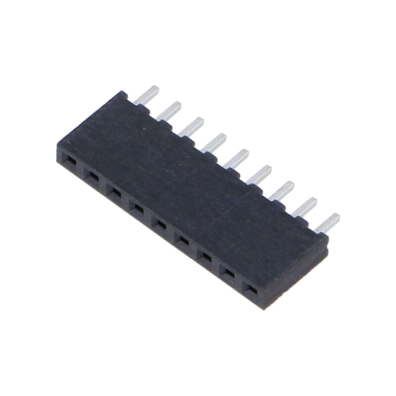 Conector: şiruri pini; mamă; PIN: 9; 2mm; gold flash; THT; soclu Conector: şiruri pini; mamă; PIN: 9; 2mm; gold flash; THT; soclu