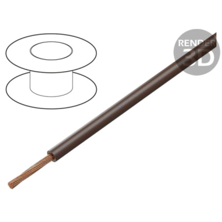 Cablu; FLRYW-A; 1x1,5mm2; litat; Cu; PVC; maro; 60V; Clasa: 5