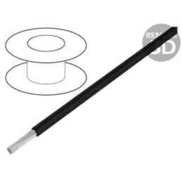 Cablu; litat; Cu; 16AWG; PVC; negru; 300V; 30m; CPR: fără clasificare