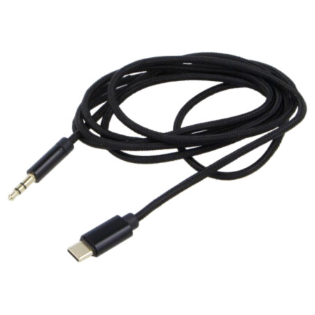 Cablu; Jack 3,5mm 3pin mufă,USB C mufă; aurit; 1,5m; negru