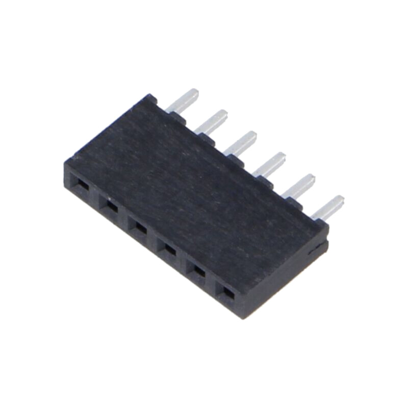 Conector: şiruri pini; mamă; PIN: 6; 2mm; aurit; THT; soclu; drept Conector: şiruri pini; mamă; PIN: 6; 2mm; aurit; THT; soclu; drept