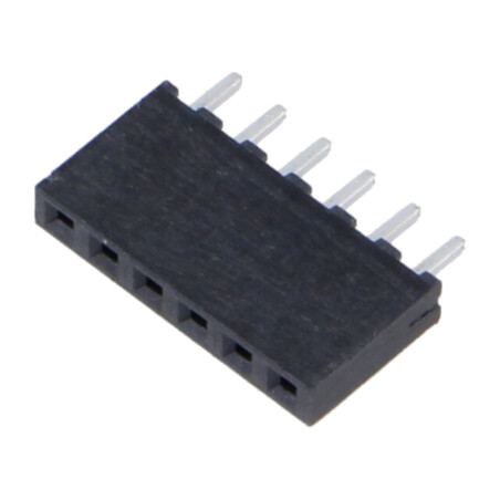 Conector: şiruri pini; mamă; PIN: 6; 2mm; aurit; THT; soclu; drept
