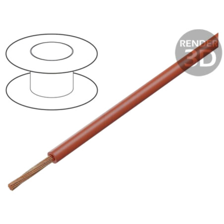 Cablu; FLY; 1x1mm2; litat; Cu; PVC; roşu; 60V; 2,4÷2,7mm