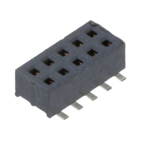 Conector: şiruri pini; mamă; PIN: 10; 1,27mm; aurit; SMT; soclu