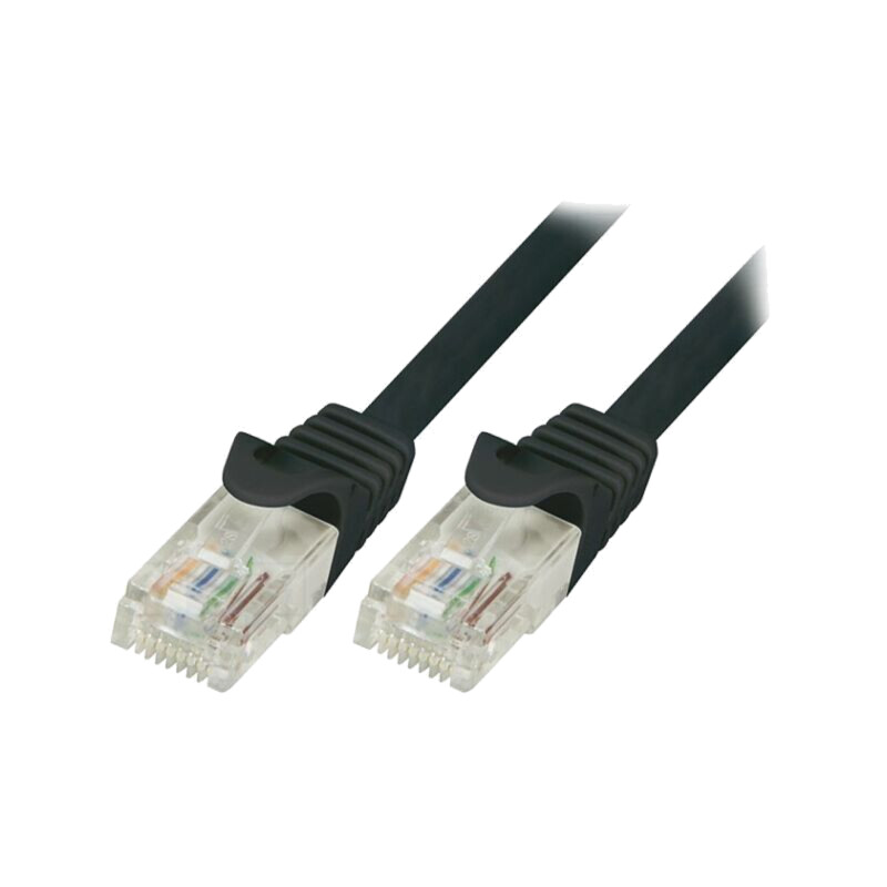 Patch cord; U/UTP; 5e; litat; CCA; PVC; negru; 5m; 26AWG Patch cord; U/UTP; 5e; litat; CCA; PVC; negru; 5m; 26AWG