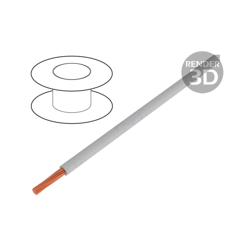 Cablu; H07V2-K; litat; Cu; 4mm2; 12AWG; PVC; gri; 450V,750V; Clasa: 5