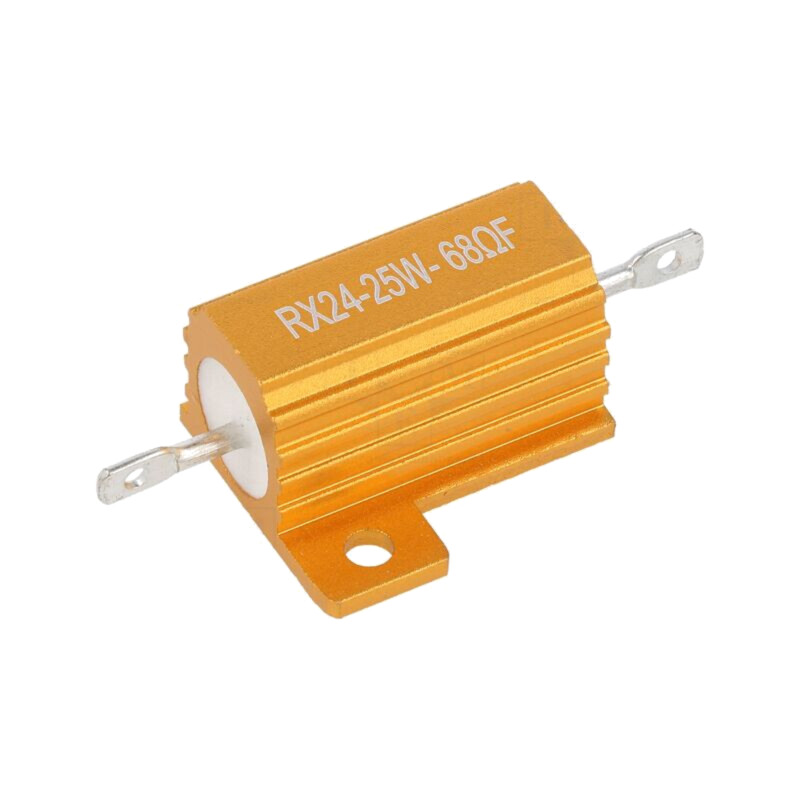 Rezistor: bobinat; cu radiator; 68Ω; 25W; ±1%; 50ppm/°C; pt.lipit Rezistor: bobinat; cu radiator; 68Ω; 25W; ±1%; 50ppm/°C; pt.lipit