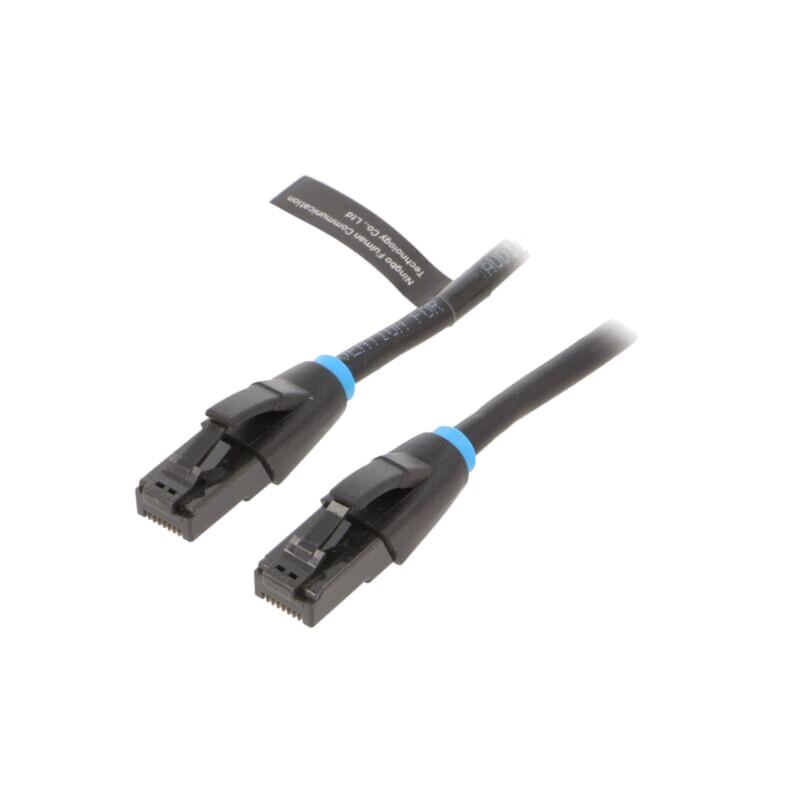 Patch cord; U/UTP; 6; OFC; PVC; negru; 1,5m; 26AWG; Fire: 8