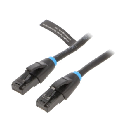 Patch cord; U/UTP; 6; OFC; PVC; negru; 1,5m; 26AWG; Fire: 8
