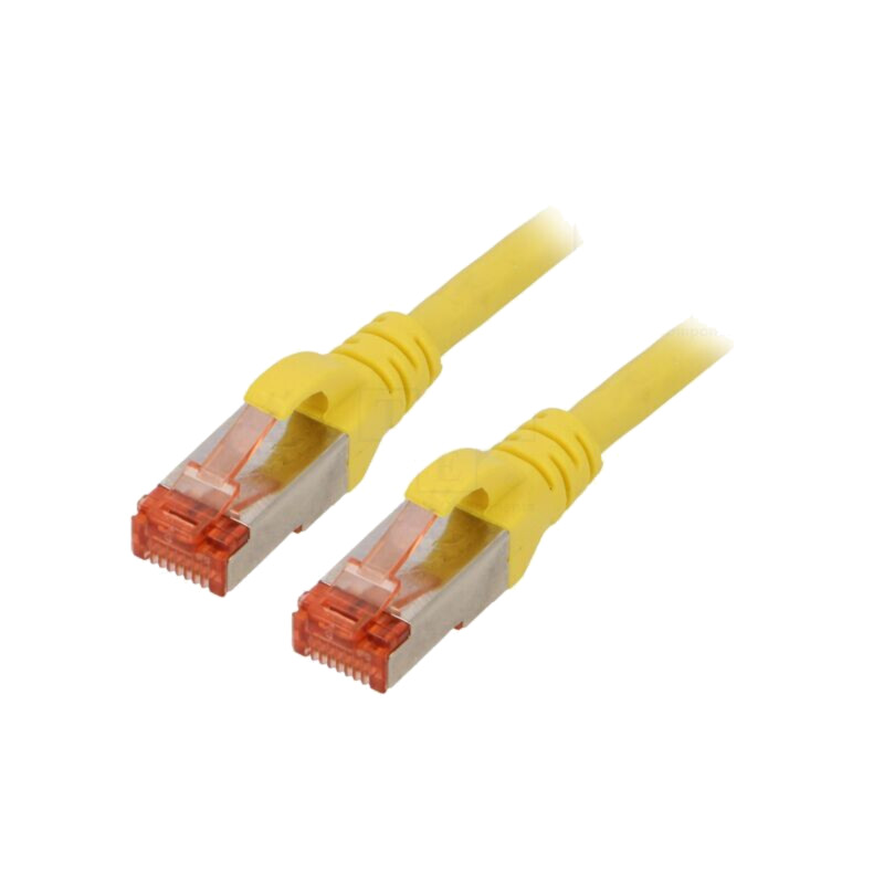 Patch cord; S/FTP; 6; litat; Cu; LSZH; galben; 0,5m; 27AWG