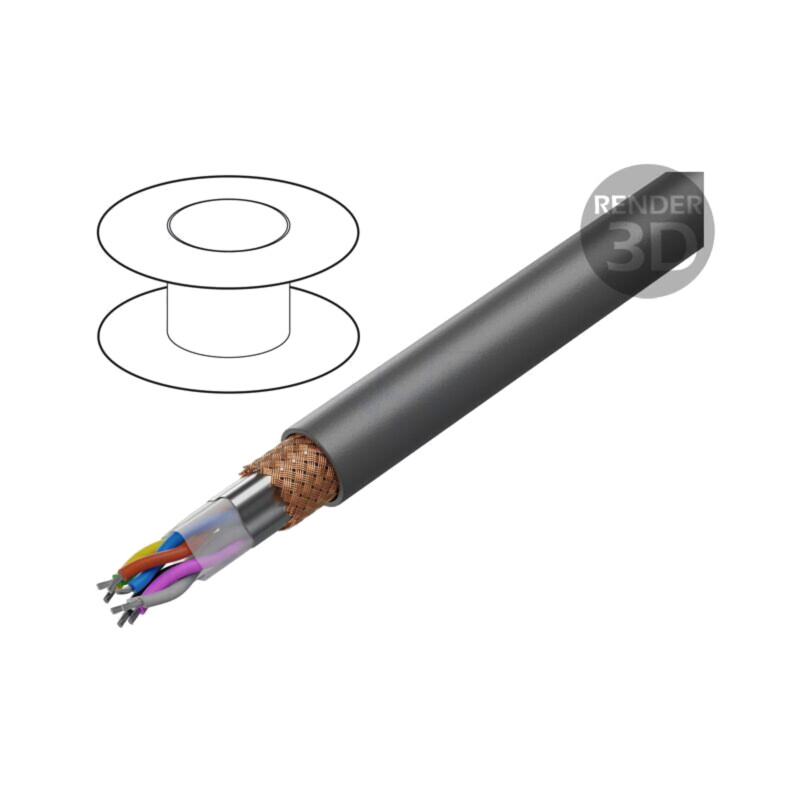 Cablu; UNITRONIC® LiYCY (TP) A; 4x2x26AWG; PVC; gri închis; 300V