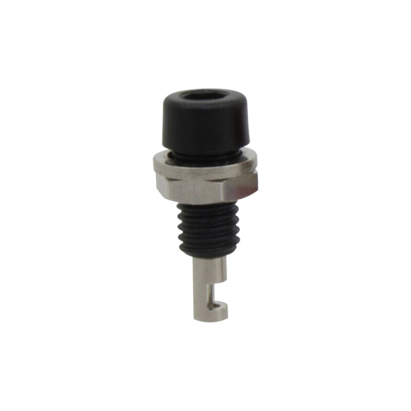Conector: banană 2mm; soclu; 10A; neagră; pe panou,înşurubare